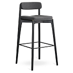 Барный стул из массива ясеня с обивкой из рогожки Elegant Ash Shape варинант исполнения - 2 | Loft Concept в Нижнем Новгороде