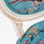 Стул из массива бука бирюзовый с изображением птиц и цветов Turquoise Beige Chinoiserie Birds Garden Chair варинант исполнения - 2 | Loft Concept в Нижнем Новгороде