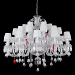 Люстра многоярусная с 30-ю белыми текстильными абажурами и хрустальными подвесками Lustre Reverie варинант исполнения - 1 | Loft Concept в Нижнем Новгороде