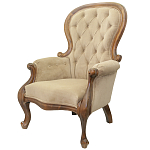 Кресло с мягкой обивкой из светло-коричневого велюра на 4-х деревянных ножках Evelyn Classical Armchair варинант исполнения - 3 | Loft Concept в Нижнем Новгороде