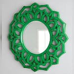 Зеркало круглое в ажурной зеленой раме Green Floral Pattern варинант исполнения - 2 | Loft Concept в Нижнем Новгороде