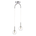 Подвесной светильник с 2-мя рельефными прозрачными плафонами из стекла и основанием цвета Хром Perforated Glass Bubbles варинант исполнения - 1 | Loft Concept в Нижнем Новгороде