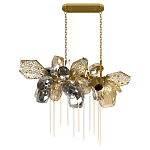 Люстра подвесная с 22-мя гранёными стеклянными плафонами с вертикальными подвесками Gilded Mirage  варинант исполнения - 2 | Loft Concept в Нижнем Новгороде