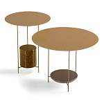 Дизайнерский круглый кофейный стол из металла с мраморным декором PANNA COTTA Coffee Table варинант исполнения - 6 | Loft Concept в Нижнем Новгороде