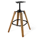 Барный стул со спинкой и подлокотниками на 4-х деревянных ножках Douglas Rhombus Коричневый Велюр варинант исполнения - 5 | Loft Concept в Нижнем Новгороде