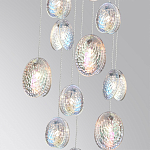 Люстра каскадная с 11-ю круглыми плафонами из рельефного стекла Disc Light варинант исполнения - 3 | Loft Concept в Нижнем Новгороде