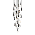 Люстра каскадная с 24-мя рельефными прозрачными плафонами в форме лепестков Glass Pod  варинант исполнения - 1 | Loft Concept в Нижнем Новгороде