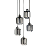 Люстра с 5-ю плафонами серого цвета Smoked Prism варинант исполнения - 1 | Loft Concept в Нижнем Новгороде