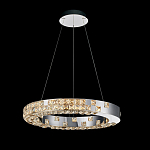 Люстра серебряная в форме кольца с мозаичным хрустальным оформлением Sparks of Crystal варинант исполнения - 1 | Loft Concept в Нижнем Новгороде