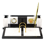 Настольный письменный набор из белого мрамора и змеевика Marble Accessory варинант исполнения - 1 | Loft Concept в Нижнем Новгороде