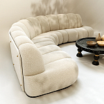 Диван Limoges полукруглой формы с обивкой букле молочного цвета варинант исполнения - 3 | Loft Concept в Нижнем Новгороде