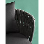 Стул мягкий с декором в виде плетеных лент на спинке и подлокотниках Semicircular Chair Decorated with Ribbons варинант исполнения - 6 | Loft Concept в Нижнем Новгороде