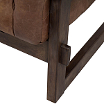 Коричневое кожаное кресло на деревянном каркасе Duncan Armchair варинант исполнения - 1 | Loft Concept в Нижнем Новгороде