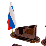 Настольный письменный набор с часами из природного камня обсидиана  Contract Extended варинант исполнения - 3 | Loft Concept в Нижнем Новгороде