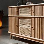 Дизайнерский комод овальный с фактурным фасадом и вставками из плетеных элементов Ambar варинант исполнения - 3 | Loft Concept в Нижнем Новгороде