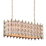 Люстра овальной формы с фактурным серебряным каркасом и тканевым абажуром Silver Honeycomb варинант исполнения - 1 | Loft Concept в Нижнем Новгороде