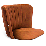 Барный стул со спинкой на 4-х деревянных ножках Оранжевый Велюр Ava Charm варинант исполнения - 3 | Loft Concept в Нижнем Новгороде