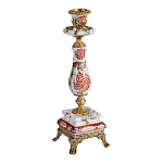 Подсвечник с цветочной росписью из фарфора с бронзовыми элементами Eden Garden варинант исполнения - 1 | Loft Concept в Нижнем Новгороде