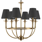 Люстра на металлическом основании бронзового цвета с 6-ю черными конусовидными абажурами Dignity варинант исполнения - 6 | Loft Concept в Нижнем Новгороде