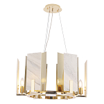 Люстра подвесная круглая с мраморными прямоугольными вставками и золотым основанием Диаметр 55 см Marble square Chandelier варинант исполнения - 4 | Loft Concept в Нижнем Новгороде