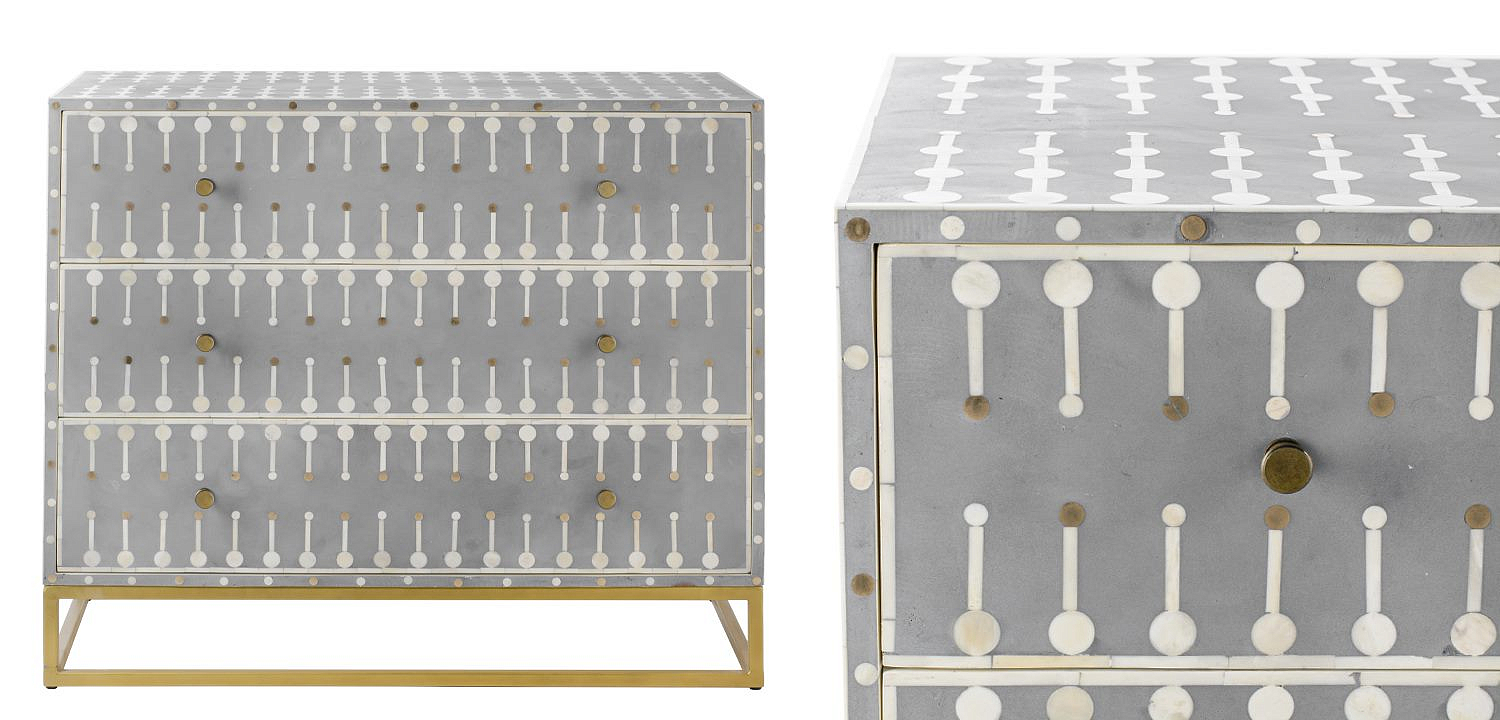 Комод серый кость BONE INLAY 3 DRAWER Комод серый кость BONE INLAY 3 DRAWER - Loft-Concept в Нижнем Новгороде