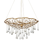 Люстра подвесная золотого цвета с металлическим сетчатым основанием и стеклянными каплевидными подвесками Hinkley варинант исполнения - 1 | Loft Concept в Нижнем Новгороде