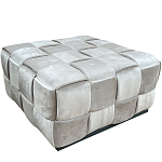 Пуф плетеный велюровый светло-бежевый  Soft Wicker Pouf варинант исполнения - 1 | Loft Concept в Нижнем Новгороде