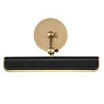 Светильник для картин цвет винтажная латунь с прямоугольным плафоном из кожи черного цвета Alora варинант исполнения - 3 | Loft Concept в Нижнем Новгороде