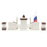 Настольный письменный набор из мрамора и лемезита с гербом и флагом России Marble Accessory варинант исполнения - 6 | Loft Concept в Нижнем Новгороде