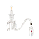 Подвесной светильник стеклянный в виде канделябра Curved Glass Chandelier варинант исполнения - 3 | Loft Concept в Нижнем Новгороде