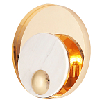 Бра с круглым плафоном из белого мрамора и золотистым металлическим обрамлением  Ginger & Jagger варинант исполнения - 1 | Loft Concept в Нижнем Новгороде