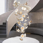 Люстра каскадная из белых цветов каллы и птичек Refined Taste of Light варинант исполнения - 4 | Loft Concept в Нижнем Новгороде