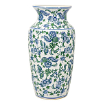 Ваза с зелено-голубым цветочным узором на белом фоне 61 см Blue & White Ornament варинант исполнения - 1 | Loft Concept в Нижнем Новгороде