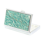 Таблетница карманная прямоугольная на 7 отделений с зеркалом и накладкой из натурального камня Амазонит Silver Stone Pillboxes варинант исполнения - 2 | Loft Concept в Нижнем Новгороде