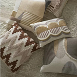 Чехол на подушку с вышивкой в виде геометрических узоров Beige Calista Square варинант исполнения - 6 | Loft Concept в Нижнем Новгороде