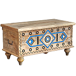 Сундук из массива манго Grey Mango Collection Blue Ornament варинант исполнения - 1 | Loft Concept в Нижнем Новгороде