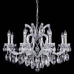 Люстра подвесная с 8-ю лампочками и прозрачными хрустальными подвесками на хромированном основании Crystal lamps варинант исполнения - 1 | Loft Concept в Нижнем Новгороде