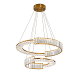 Светодиодная двухъярусная кольцевая люстра из хрусталя и стали и с пультом для регулировки света Maude Crystal Light варинант исполнения - 3 | Loft Concept в Нижнем Новгороде