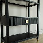 Стеллаж Elsa Dreams Black со стеклянными полками и ящиком варинант исполнения - 2 | Loft Concept в Нижнем Новгороде