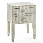 Тумбочка прикроватная White Pearl BEDSIDE CABINET 2 DRAWER варинант исполнения - 3 | Loft Concept в Нижнем Новгороде