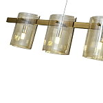 Подвесной светильник светодиодный с 5-ю цилиндрическими плафонами коньячного цвета из стекла и стали Andrea Сhandelier Сognac варинант исполнения - 2 | Loft Concept в Нижнем Новгороде