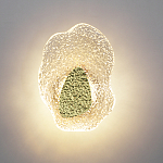 Бра с рельефным волнообразным стеклянным плафоном и вставкой из мрамора Liquid Stone варинант исполнения - 3 | Loft Concept в Нижнем Новгороде