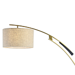 Торшер с изогнутой черной металлической ножкой и цилиндрическим абажуром из ткани Arched Metal Base  варинант исполнения - 2 | Loft Concept в Нижнем Новгороде