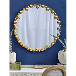 Зеркало круглое в фактурной золотистой раме из металла Mirror Golden Placer варинант исполнения - 3 | Loft Concept в Нижнем Новгороде