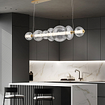 Подвесной светильник линейный с прозрачными стеклянными шарами разного диаметра Eurofase варинант исполнения - 16 | Loft Concept в Нижнем Новгороде