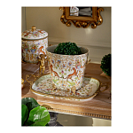 Кашпо с растительным и животным орнаментом на бронзовых ножках Turquoise Blooming Garden варинант исполнения - 6 | Loft Concept в Нижнем Новгороде