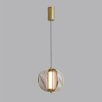 Подвесной светильник с круглым плафоном из искусственного алебастра в бронзовой оправе Marbella варинант исполнения - 4 | Loft Concept в Нижнем Новгороде