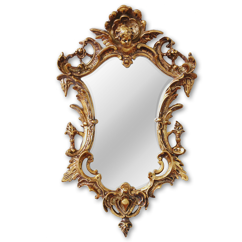 Зеркало настенное в ажурной раме золотого цвета с эффектом старины Classic Ornament Mirror Золотой в Нижнем Новгороде | Loft Concept 