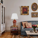 Настольная лампа бордовая с изображением птиц Slip Away варинант исполнения - 5 | Loft Concept в Нижнем Новгороде