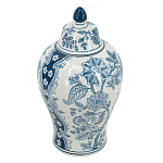 Ваза с крышкой и голубым цветочным рисунком на белом фоне Blue & White Ornament варинант исполнения - 1 | Loft Concept в Нижнем Новгороде